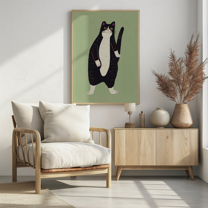Black and white cat 02 - Poster / Art Print - interiör