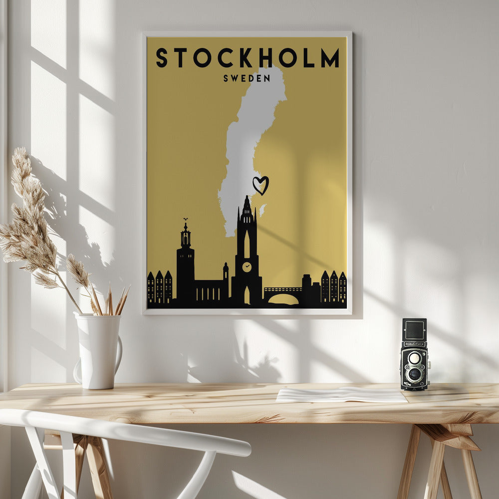 City Love Maps 83 - Poster / Art Print - interiör