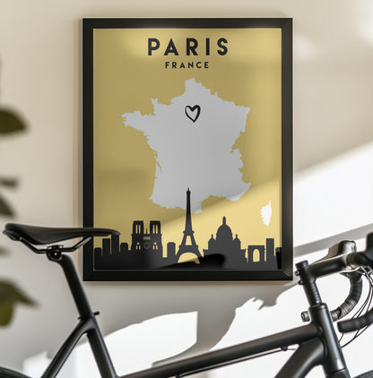 City Love Maps 64 - Poster / Art Print - interiör