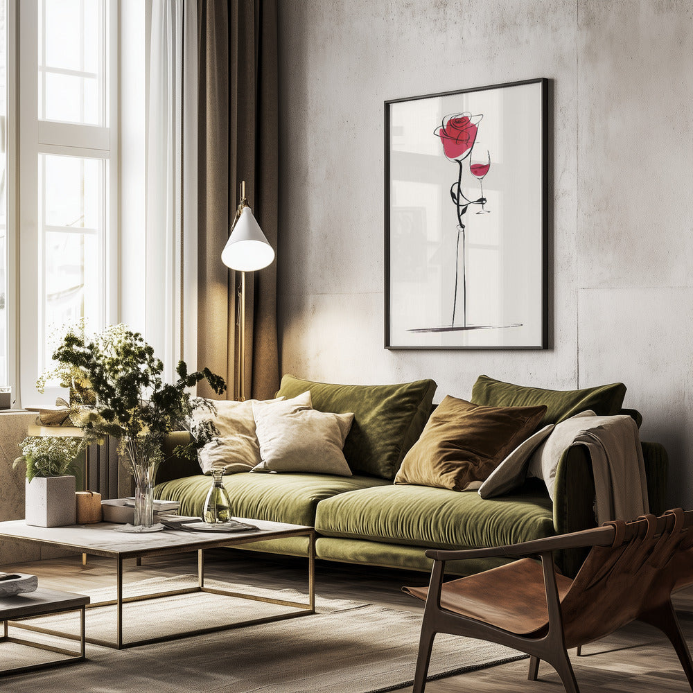 Wine Rose - Poster / Art Print - interiör