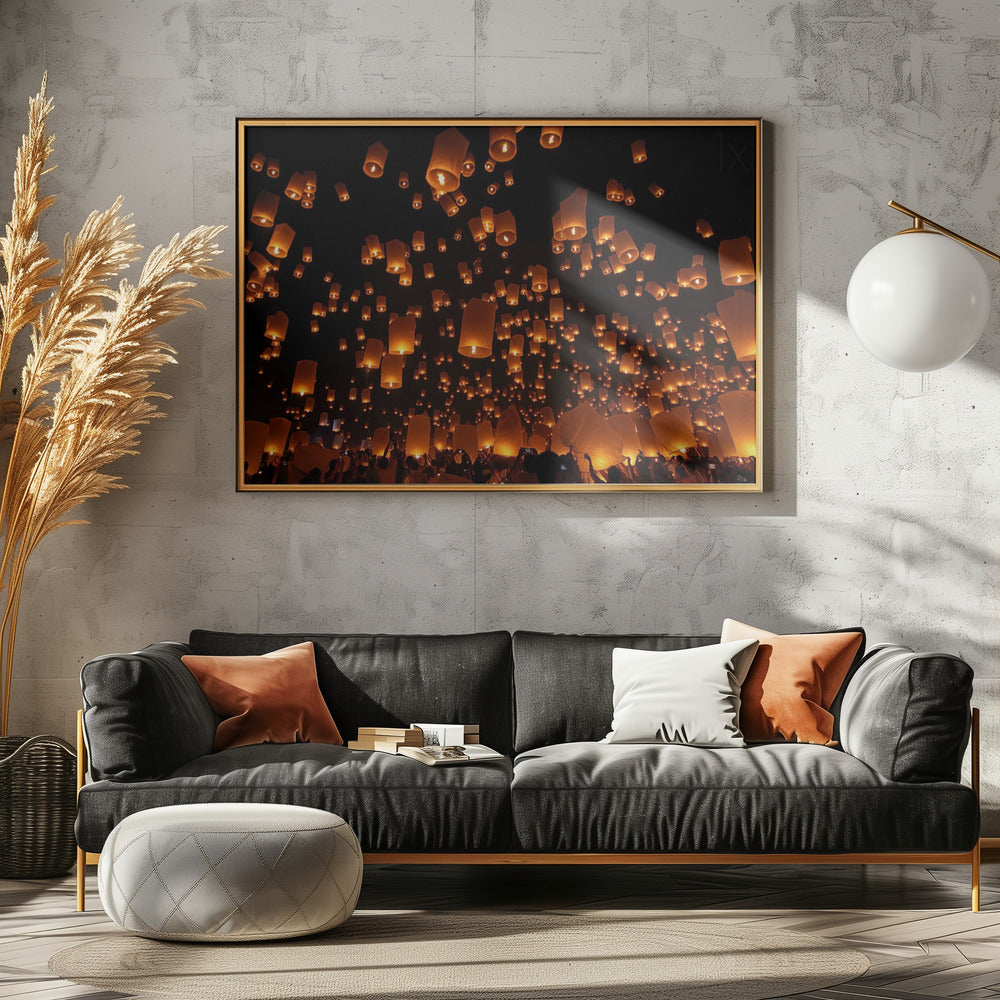 Floating Lanterns - Poster / Art Print - interiör