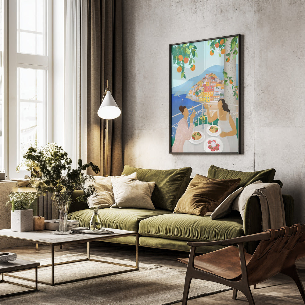 Girls in Positano - Poster / Art Print - interiör