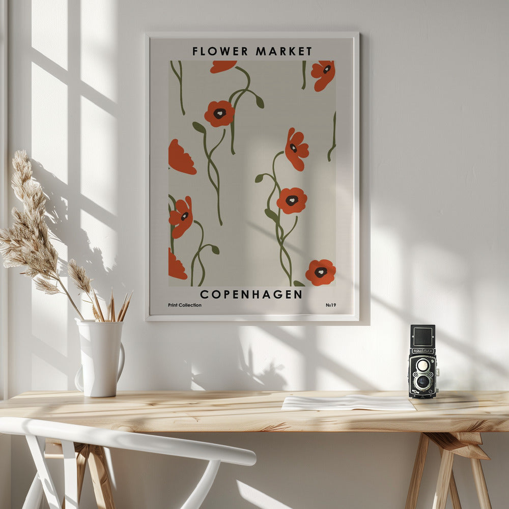 Flower Market Copenhagen - Poster / Art Print - interiör