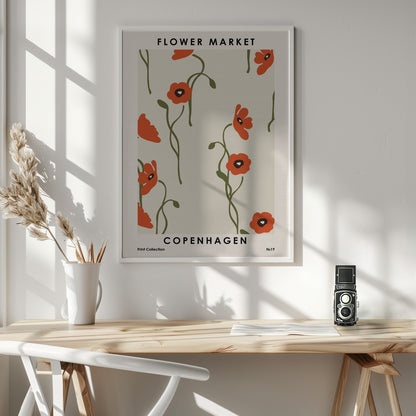 Flower Market Copenhagen - Poster / Art Print - interiör