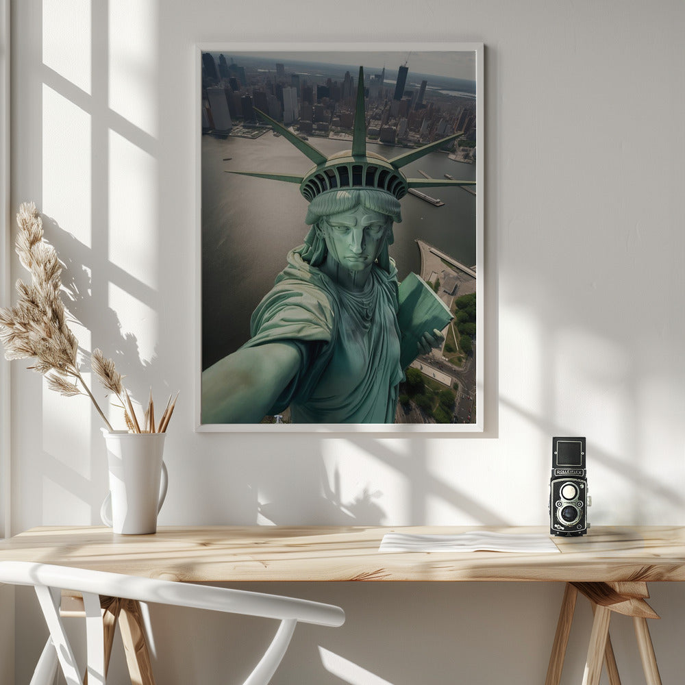 The Statue of Liberty Selfie - Poster / Art Print - interiör