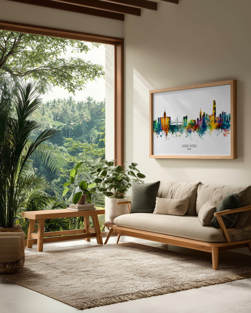 Hong Kong China Skyline - Poster / Art Print - interiör