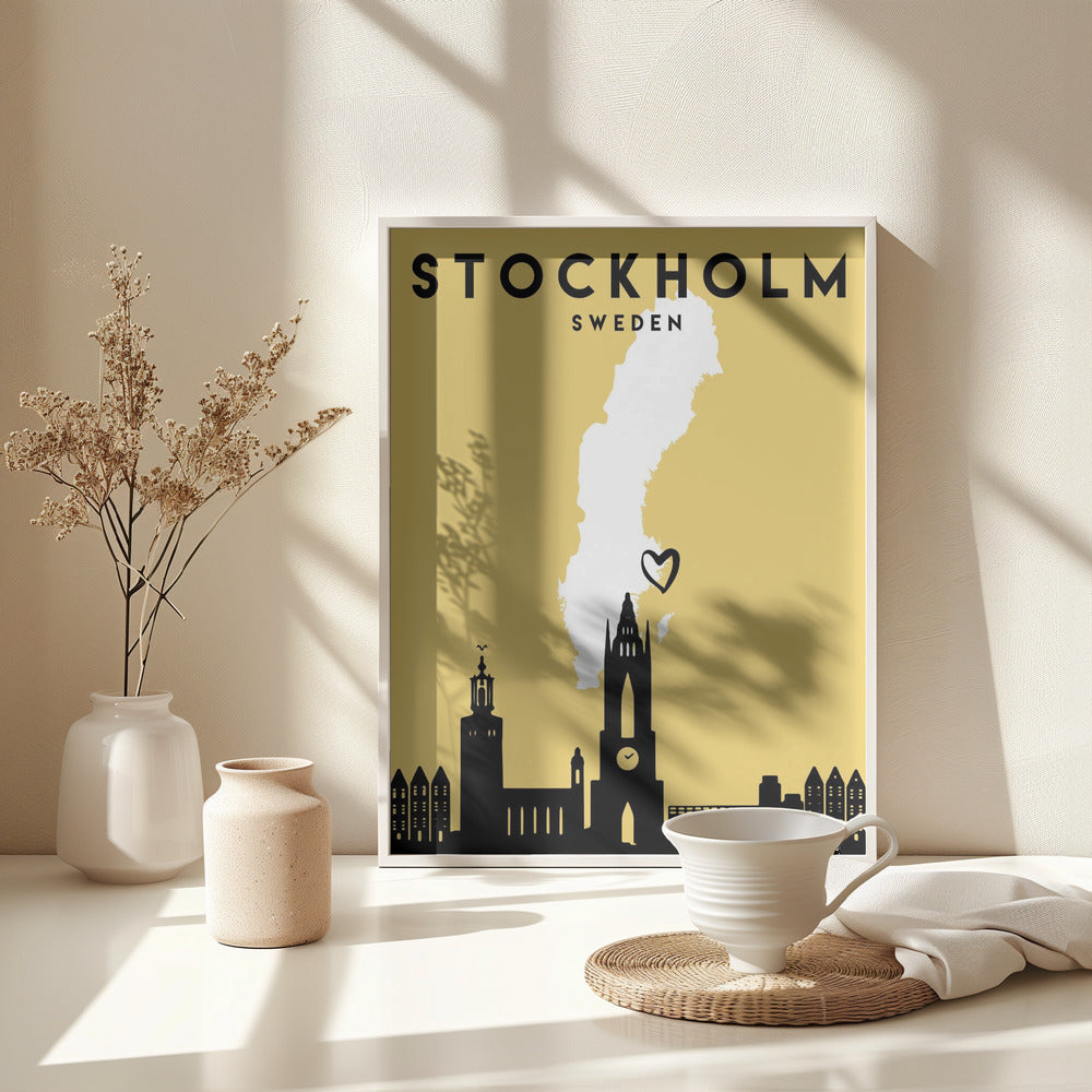 City Love Maps 83 - Poster / Art Print - interiör