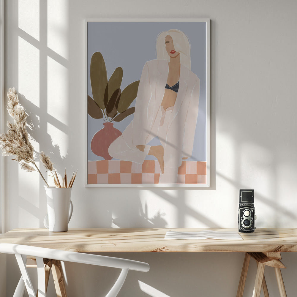 Too Lazy To Yoga - Poster / Art Print - interiör