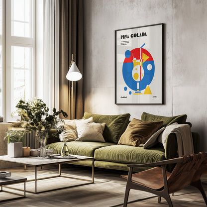 Pina Colada Bauhaus Cocktail - Poster / Art Print - interiör