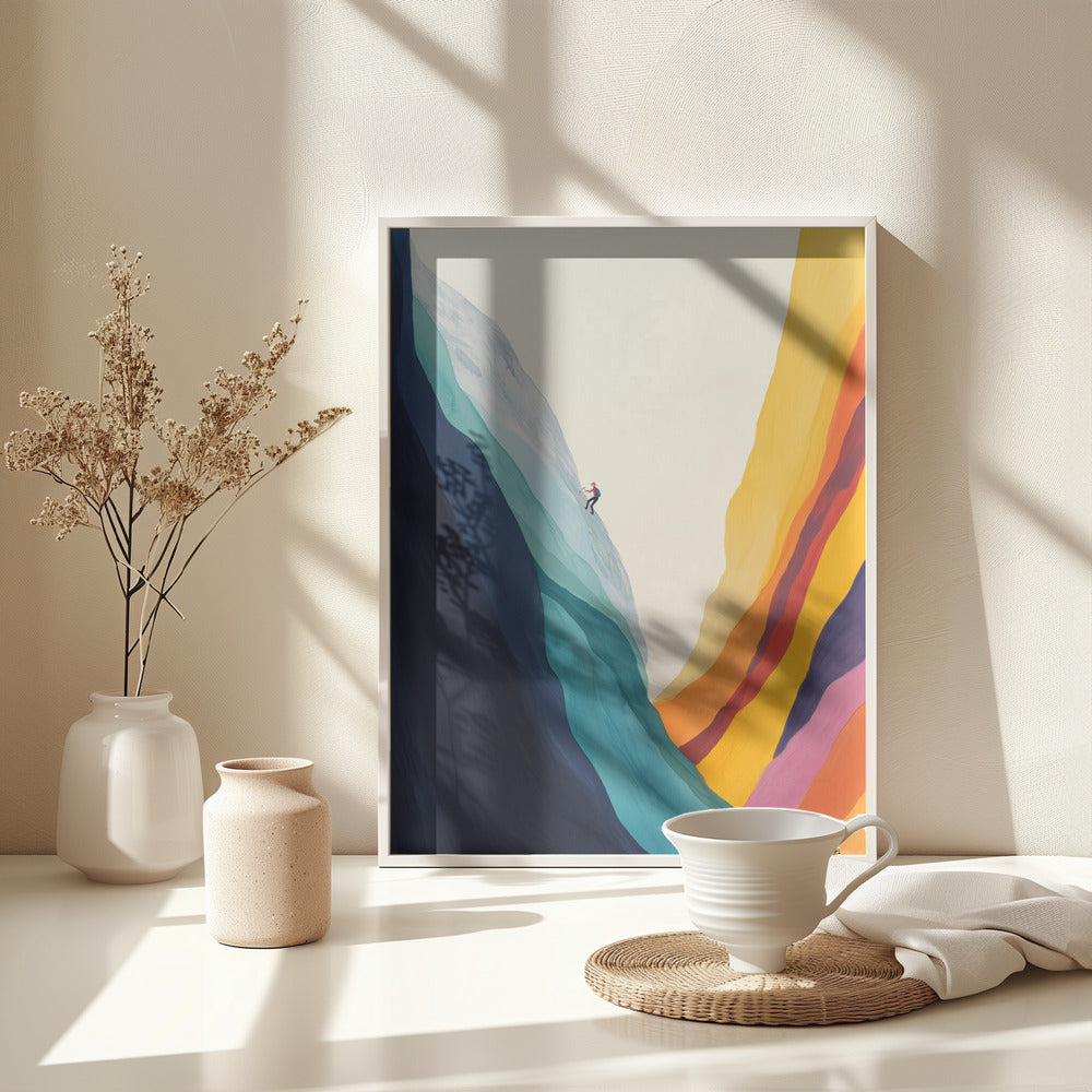 Climbing Rainbow Mountains - Poster / Art Print - interiör