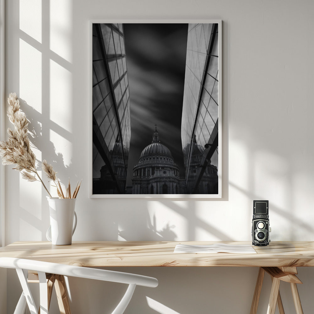 The St Paul's Cathedral in Reflection - Poster / Art Print - interiör