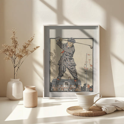 Man Swinging Golf Club (1915) - Poster / Art Print - interiör