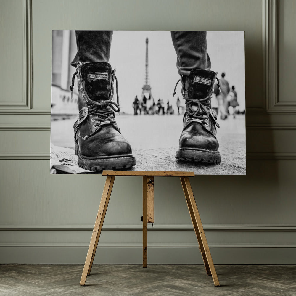 Biker Boots in Paris - Poster / Art Print - interiör