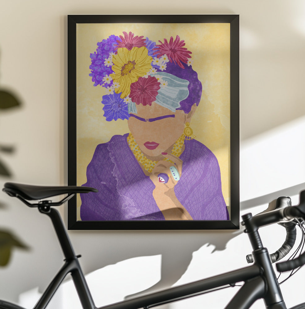 Frida and flowers - Poster / Art Print - interiör