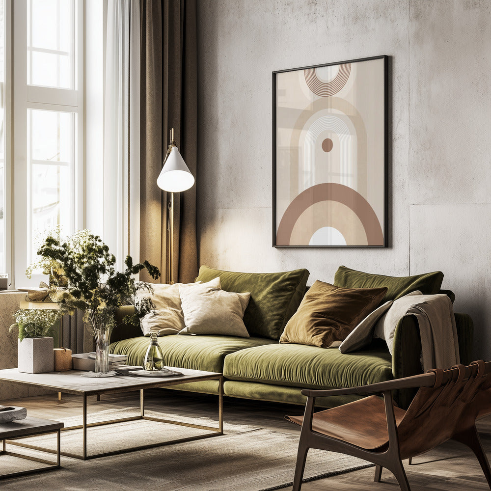 Beige Mid Century Poster No.2 - Poster / Art Print - interiör
