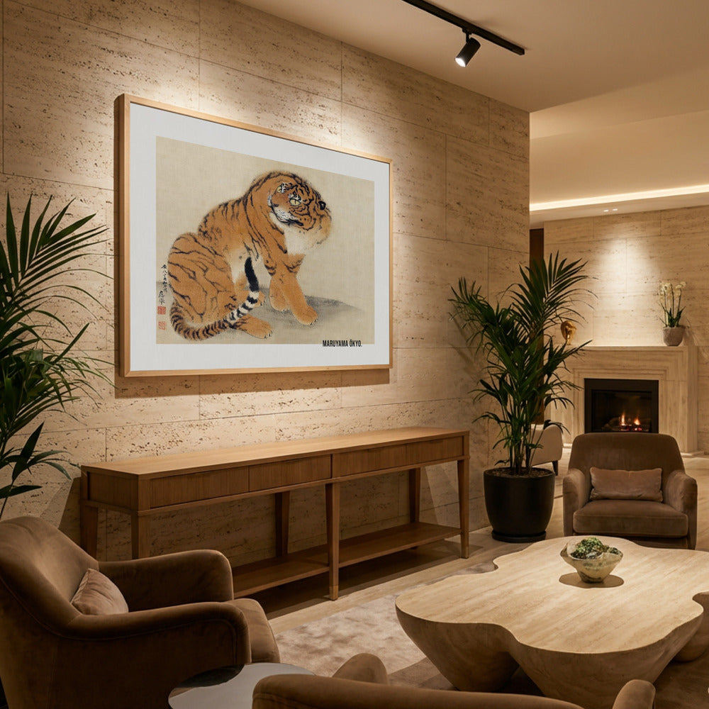 Sitting Tiger (1777) - Poster / Art Print - interiör