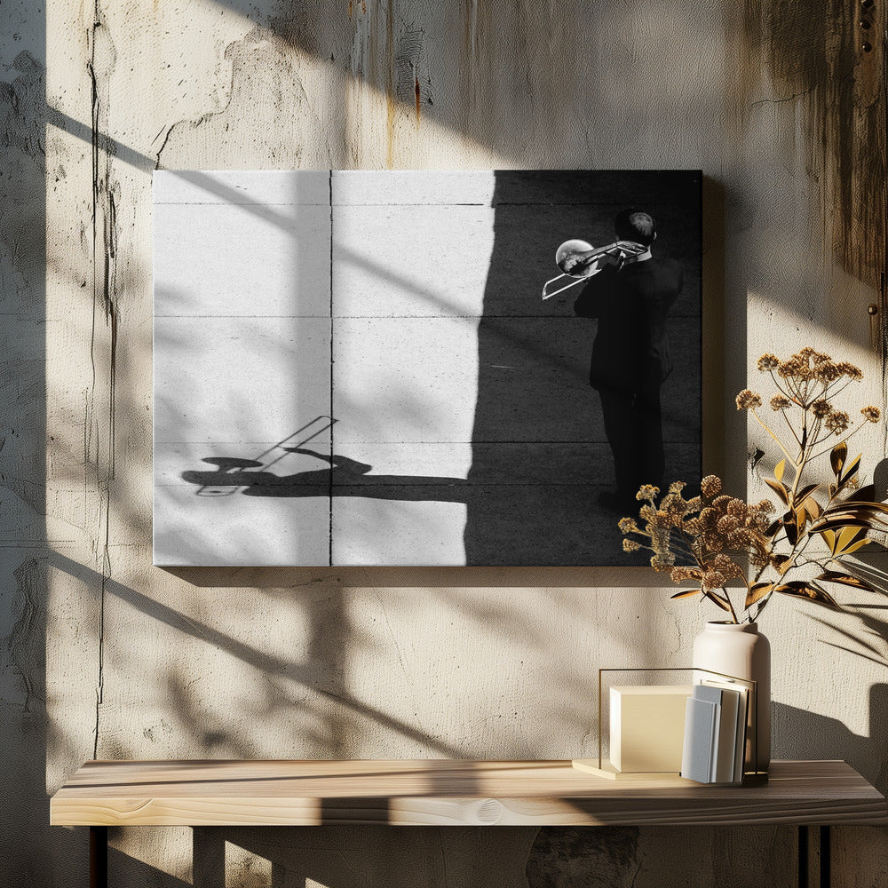Trombone player - Poster / Art Print - interiör