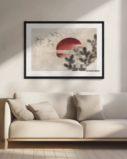 Birds and Sunset, From Album of Sketches (1814) - Poster / Art Print - interiör
