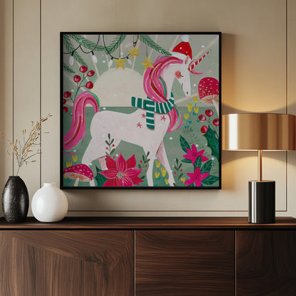 Christmas Unicorn - Poster / Art Print - interiör