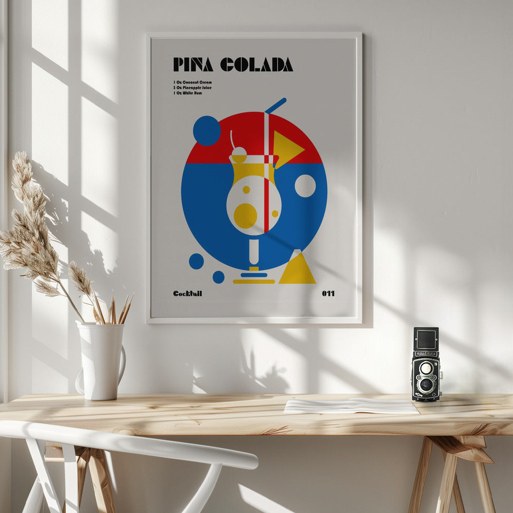 Pina Colada Bauhaus Cocktail - Poster / Art Print - interiör