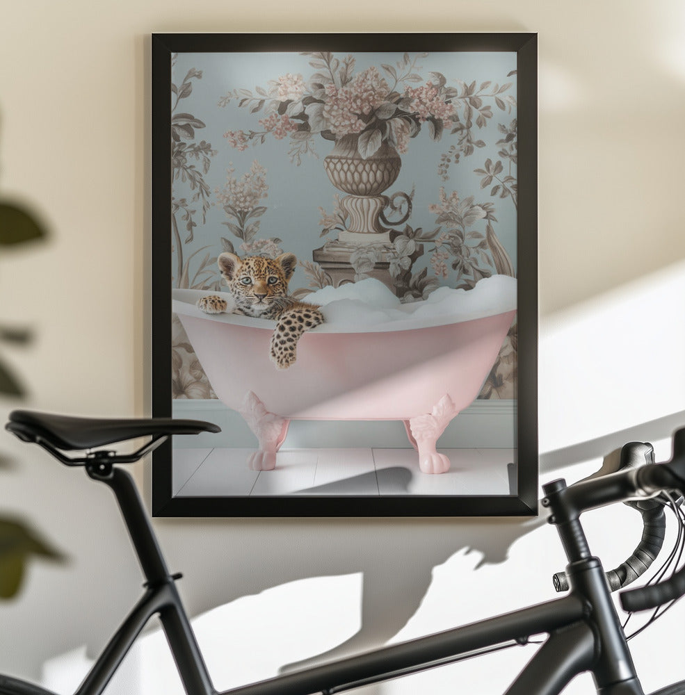 Leopard’s Pink Bubble Bath - Poster / Art Print - interiör