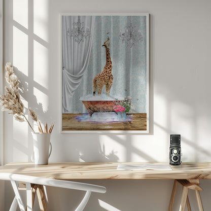 Giraffe & Bubbles - Poster / Art Print - interiör