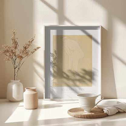 Figure Bending Forward With Right Knee Raised - Poster / Art Print - interiör