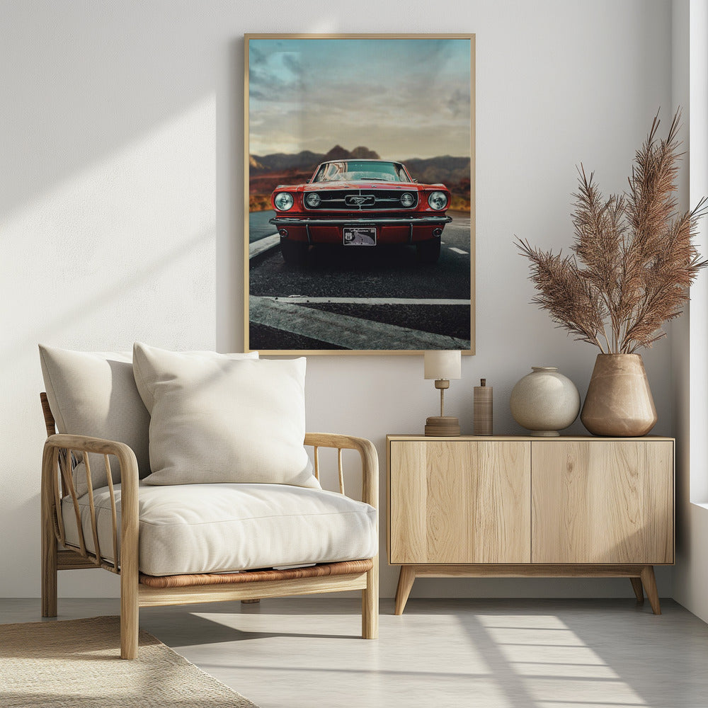 Vintage Car Love - Poster / Art Print - interiör