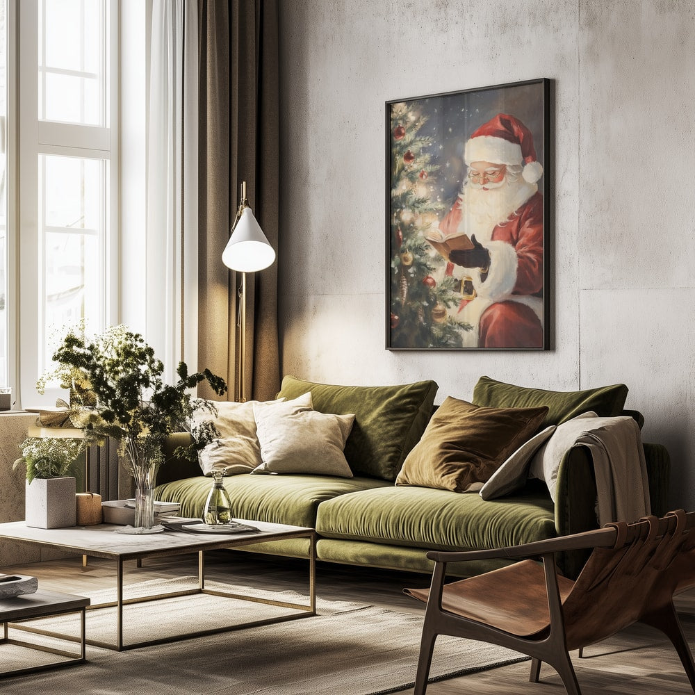 Santa's Quiet Moment - Poster / Art Print - interiör