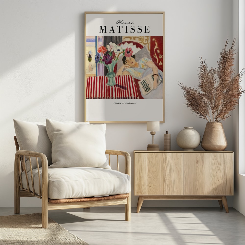 Woman With Anemones - Poster / Art Print - interiör