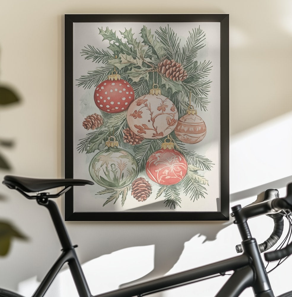 Vintage Christmas Ornaments - Poster / Art Print - interiör