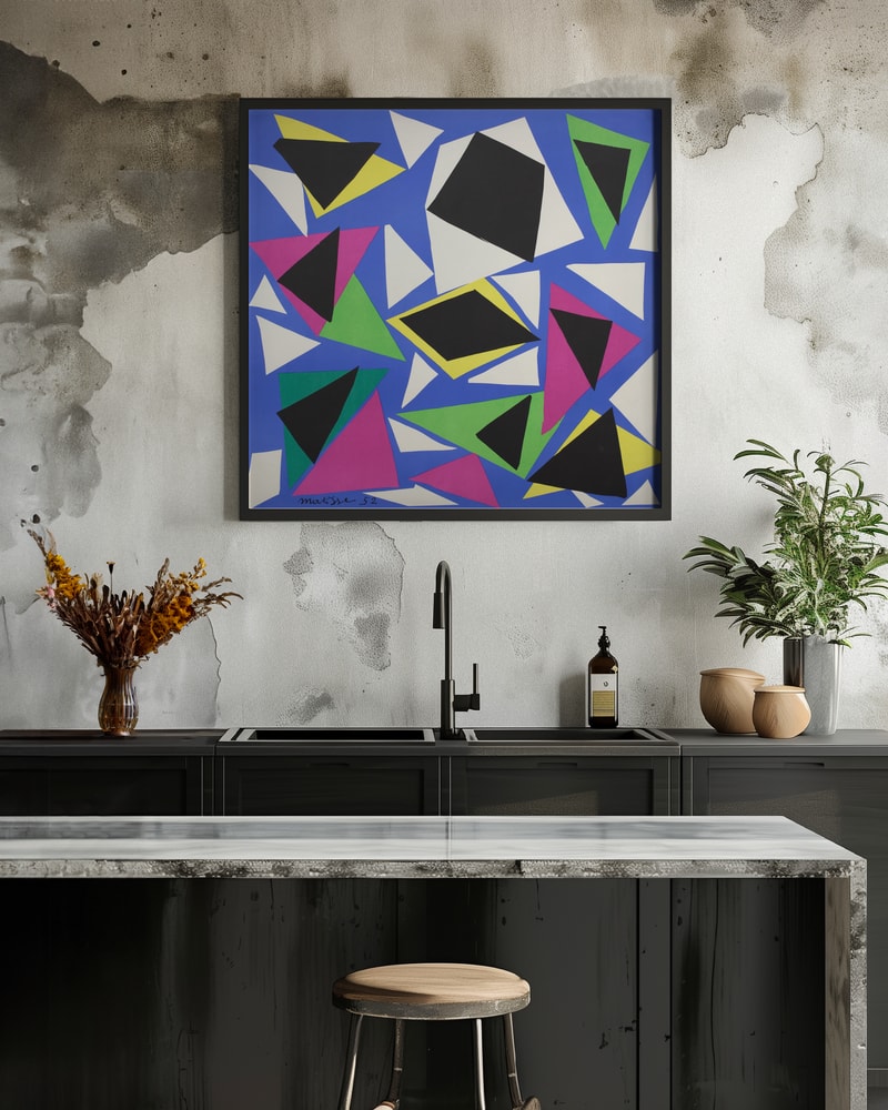 Henri Matisse's Exhibition Poster Gouaches Découpées - Poster / Art Print - interiör