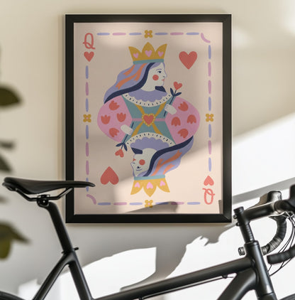 Whimsical Queen of Hearts - Poster / Art Print - interiör