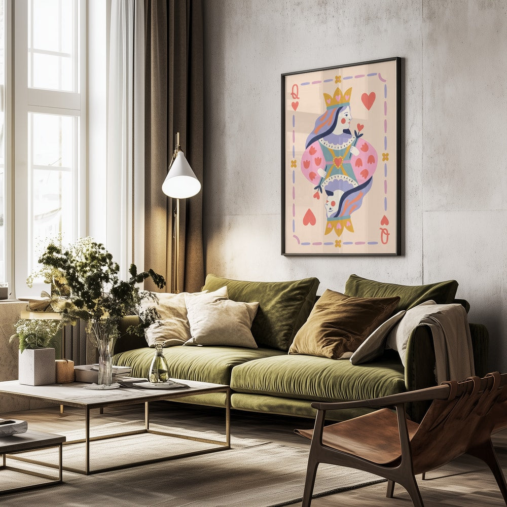 Whimsical Queen of Hearts - Poster / Art Print - interiör