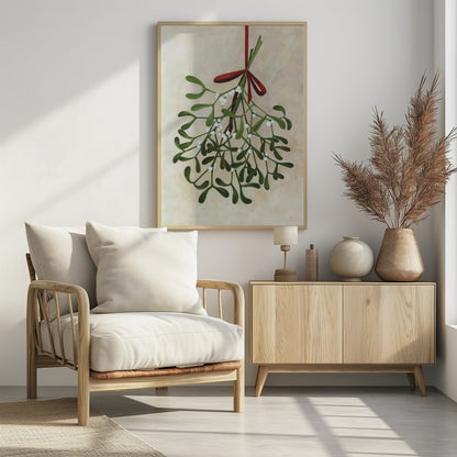 Classic Christmas Mistletoe - Poster / Art Print - interiör