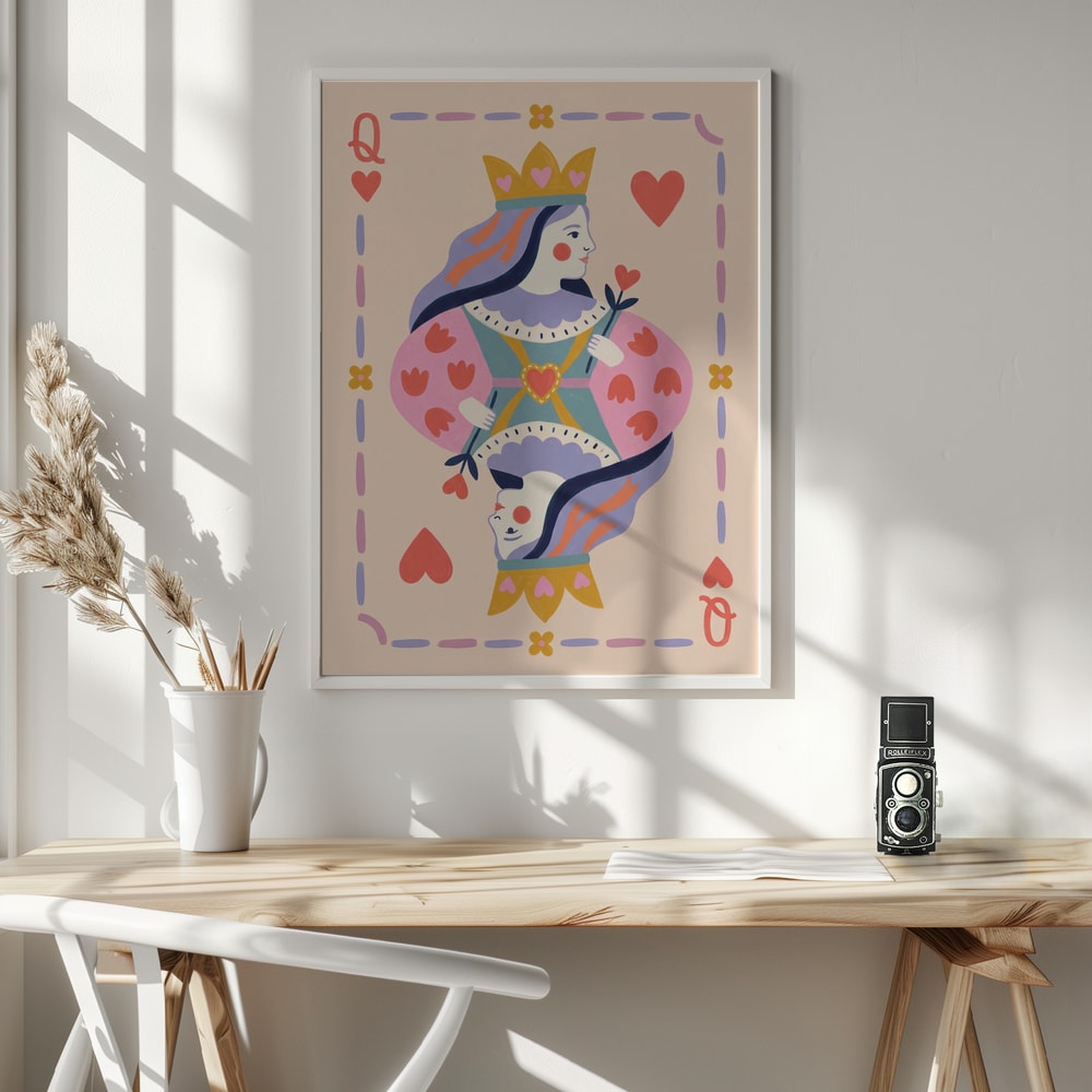Whimsical Queen of Hearts - Poster / Art Print - interiör