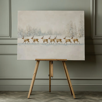 Reindeer In Winter Snow - Poster / Art Print - interiör