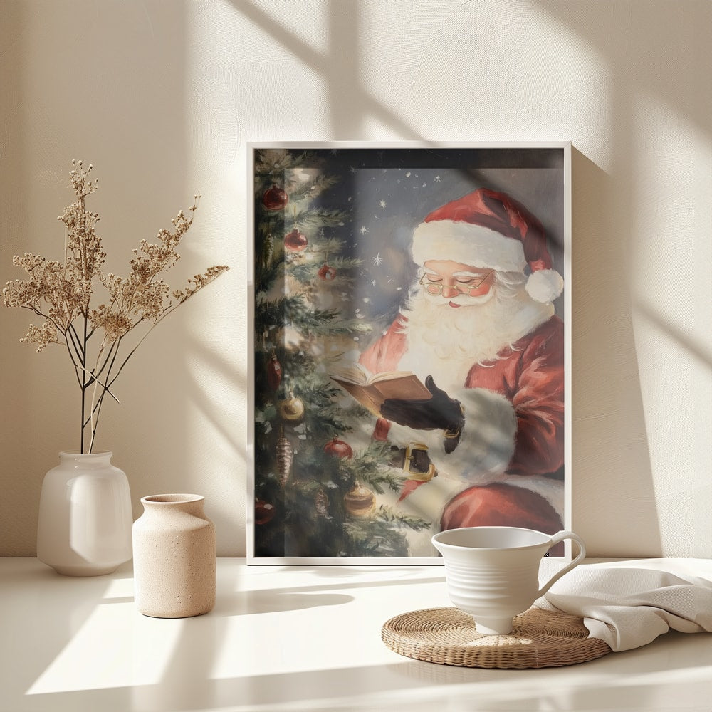 Santa's Quiet Moment - Poster / Art Print - interiör