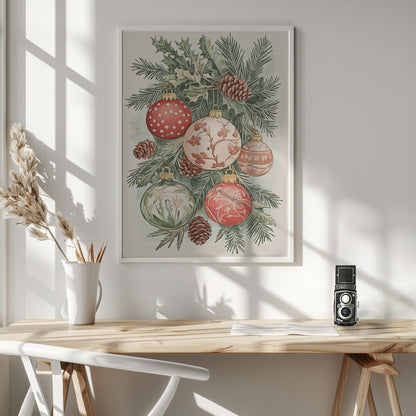 Vintage Christmas Ornaments - Poster / Art Print - interiör