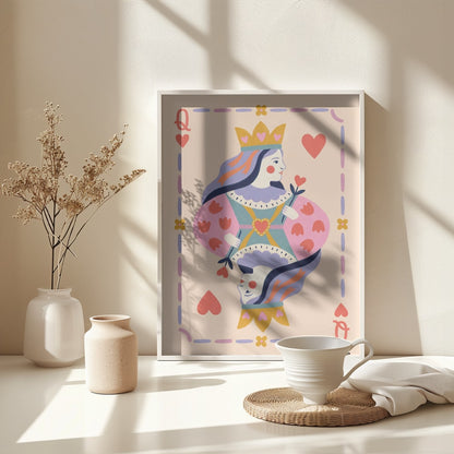 Whimsical Queen of Hearts - Poster / Art Print - interiör