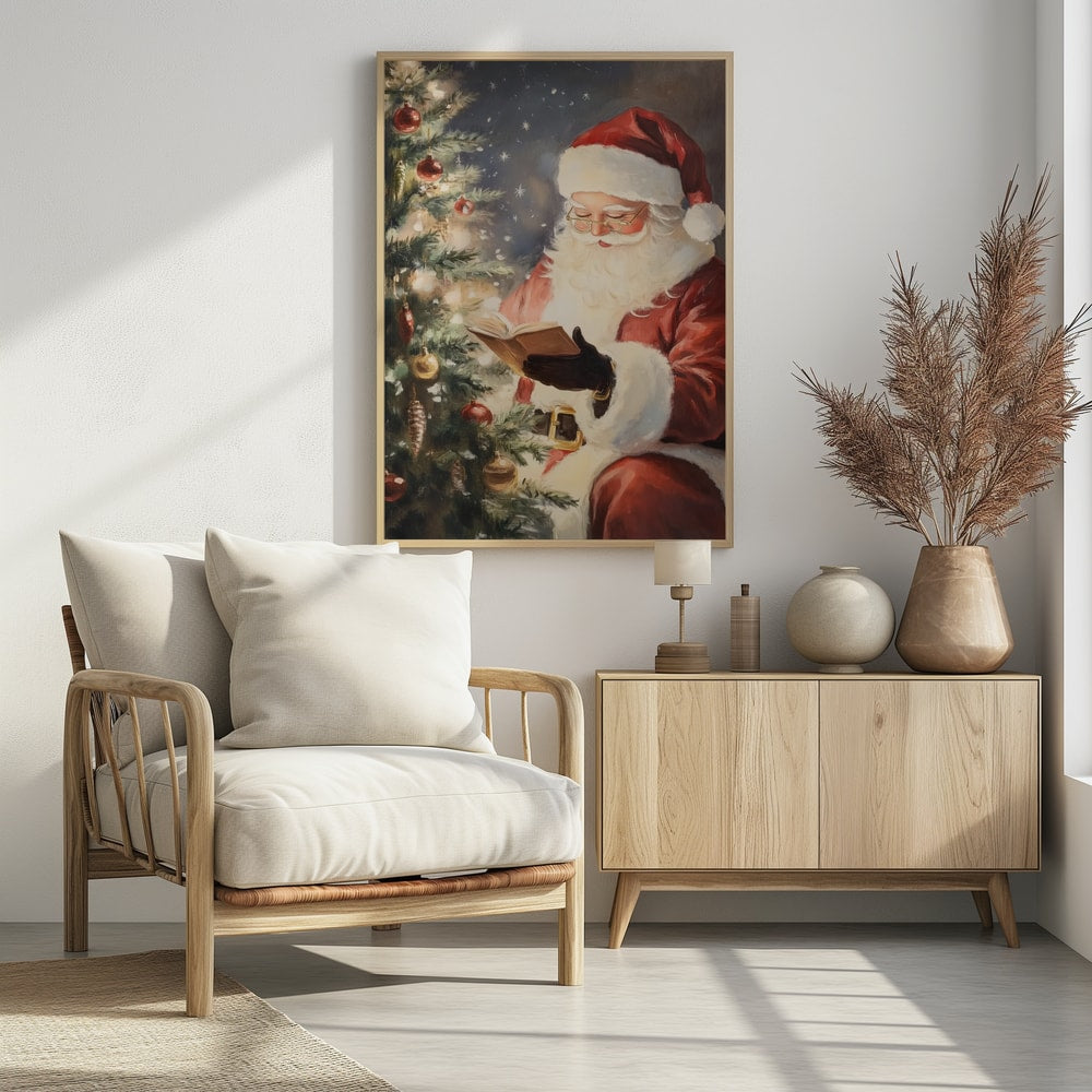 Santa's Quiet Moment - Poster / Art Print - interiör