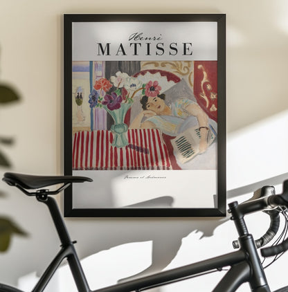 Woman With Anemones - Poster / Art Print - interiör