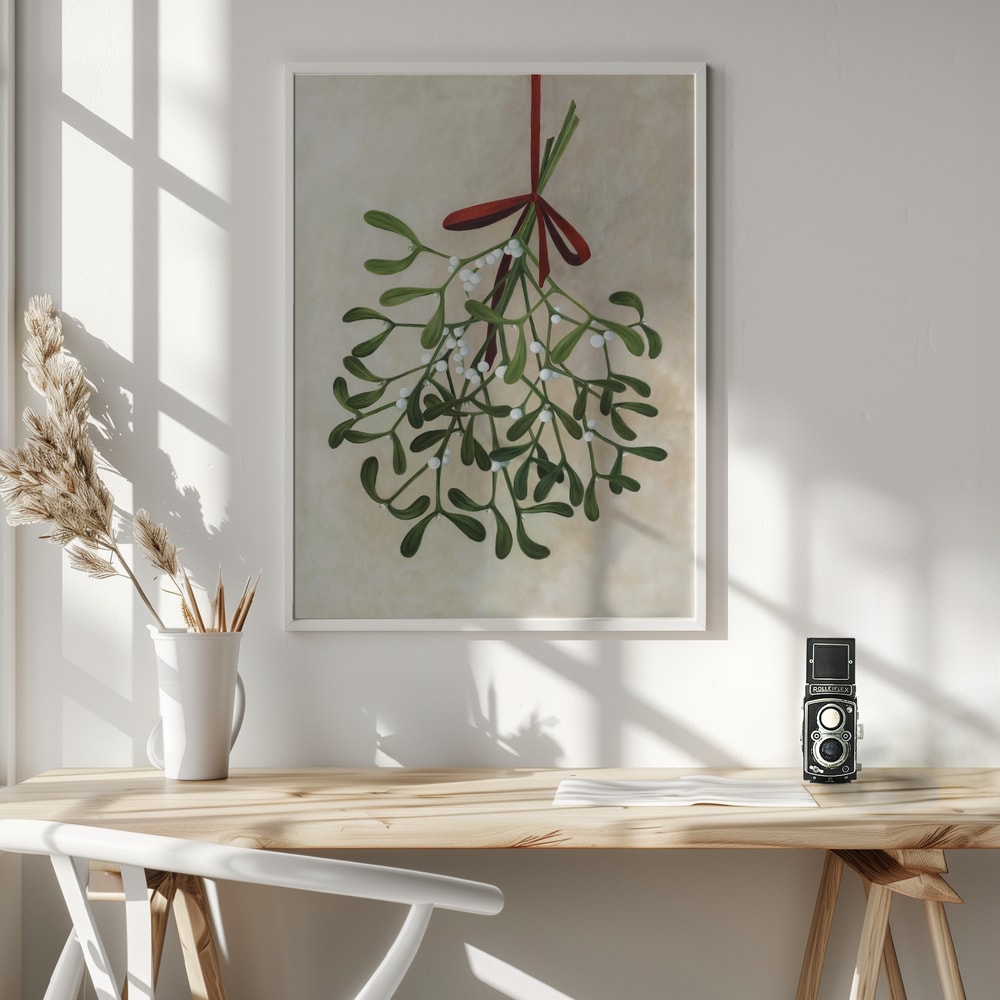 Classic Christmas Mistletoe - Poster / Art Print - interiör