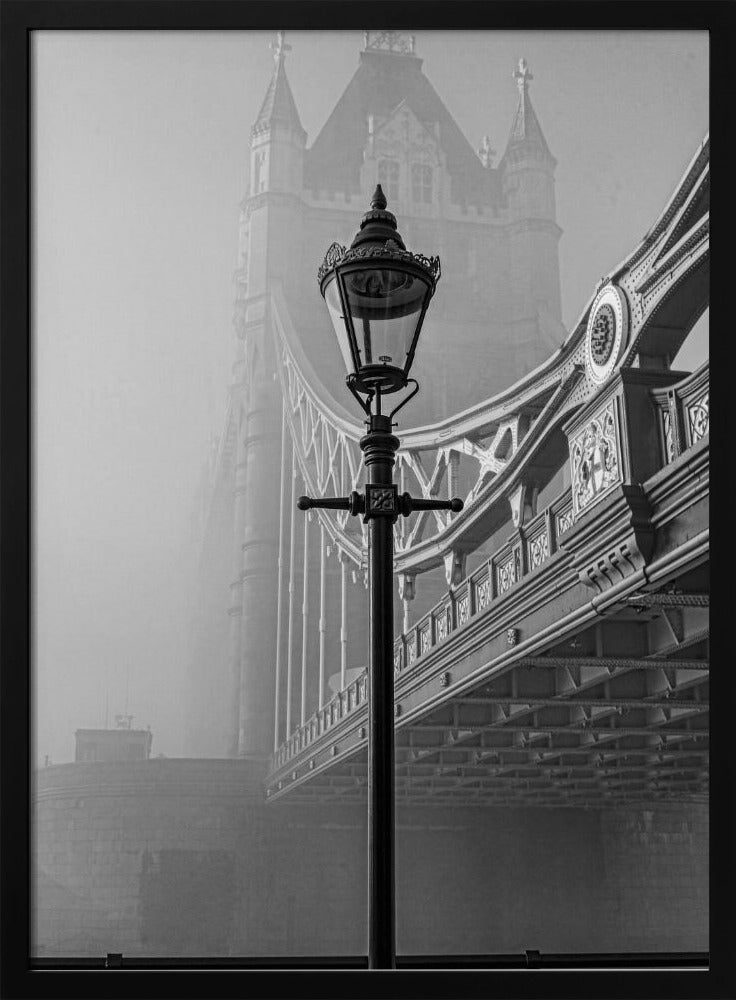 An art print or poster titled 'A bridge too far', likely depicting a scene or theme related to the historical World War II operation or the classic war film. Decor