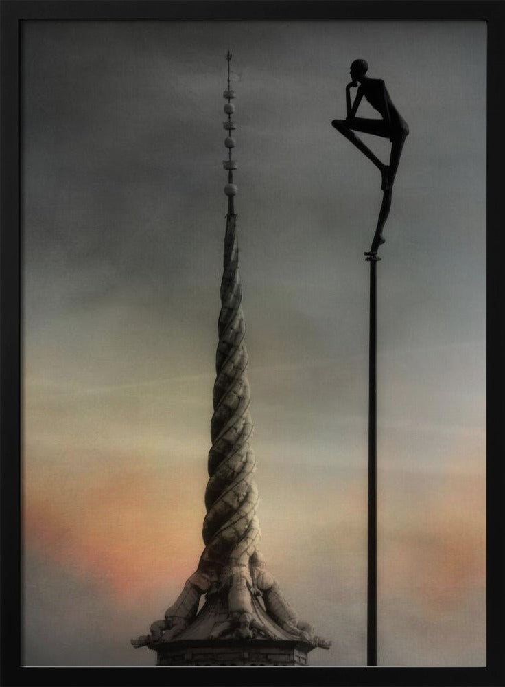 A fantasy art print or poster titled 'A tribute to the Dragonspire,' depicting a dramatic, possibly towering structure associated with dragons, in a style suitable for wall decoration. Print