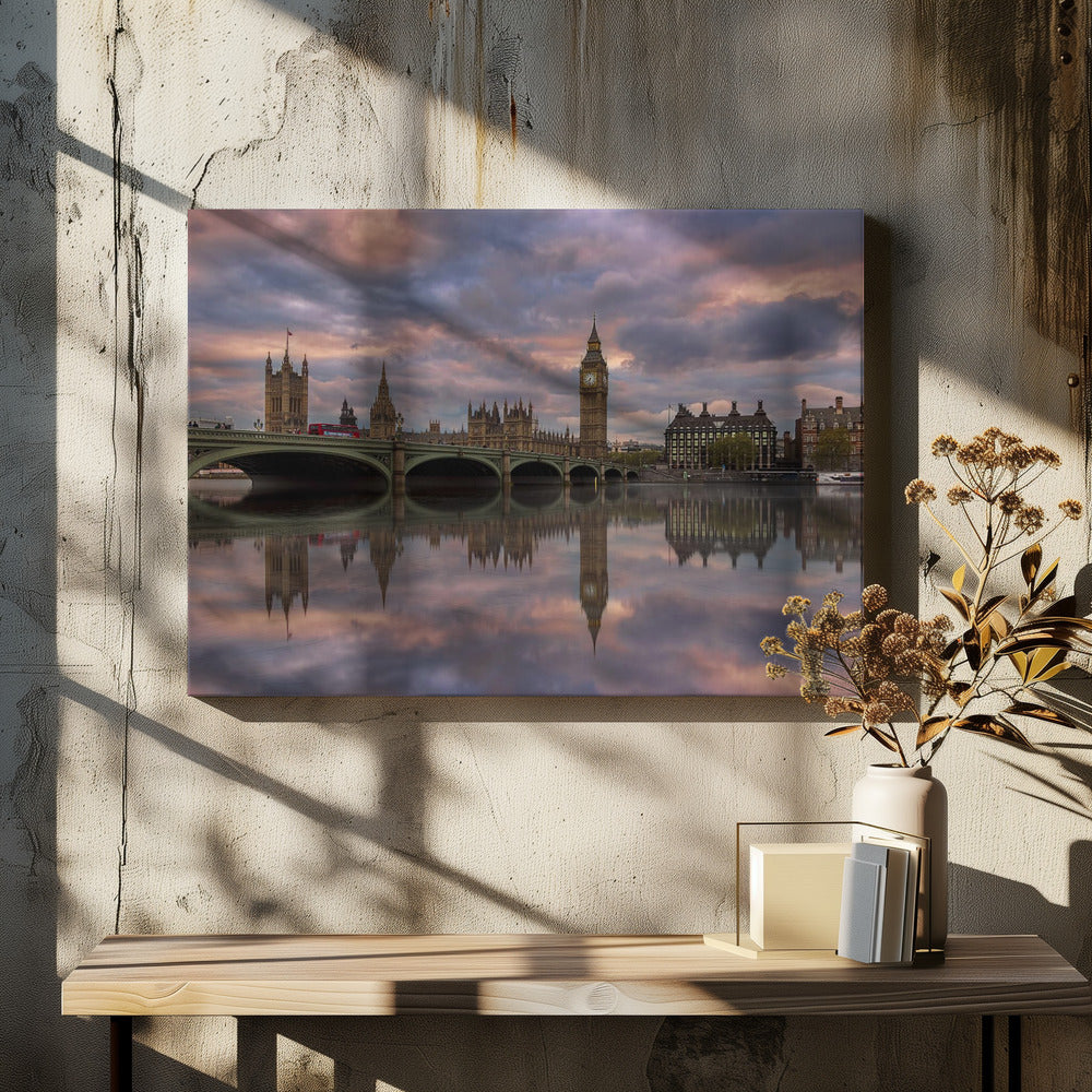 An art print depicting a vibrant and memorable sunset scene with warm, glowing colors across the sky, perfect for wall decor. Wall Art