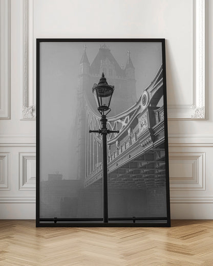 An art print or poster titled 'A bridge too far', likely depicting a scene or theme related to the historical World War II operation or the classic war film. Decor