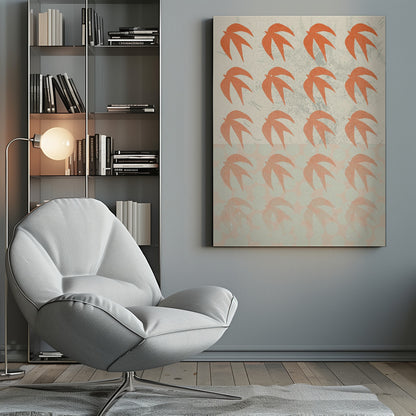 An abstract composition art print, featuring various shapes and colors arranged in a modern design, suitable for a poster. Decor