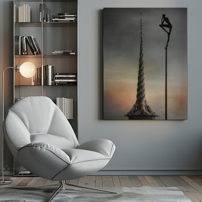 A fantasy art print or poster titled 'A tribute to the Dragonspire,' depicting a dramatic, possibly towering structure associated with dragons, in a style suitable for wall decoration. Print