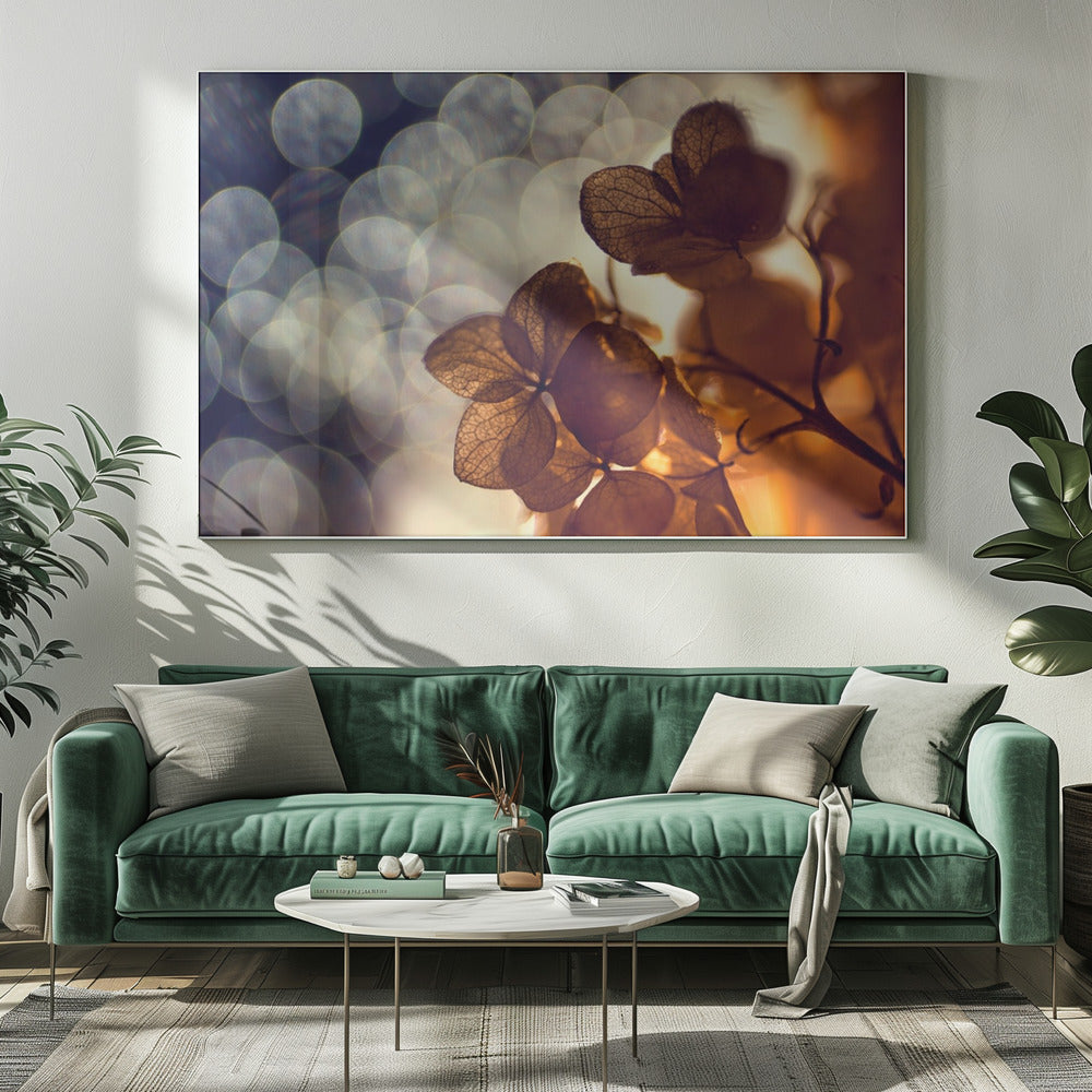 A beautiful light depicted on a poster or art print, suitable for home decor. Print